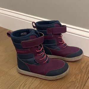 Merrell Kids' Berry and Navy Boots
